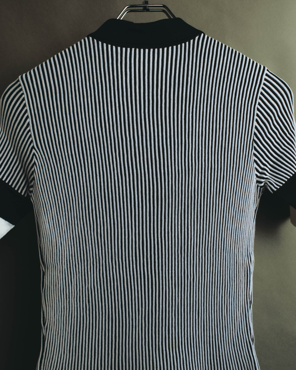 "Salvatore Ferragamo" 00's-10's Monochrome striped cotton knit polo