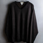 "Vintage chepron striped fine merino wool knit pullover"