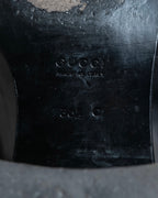 "GUCCI" Horsebit motif square toe heeled loafers