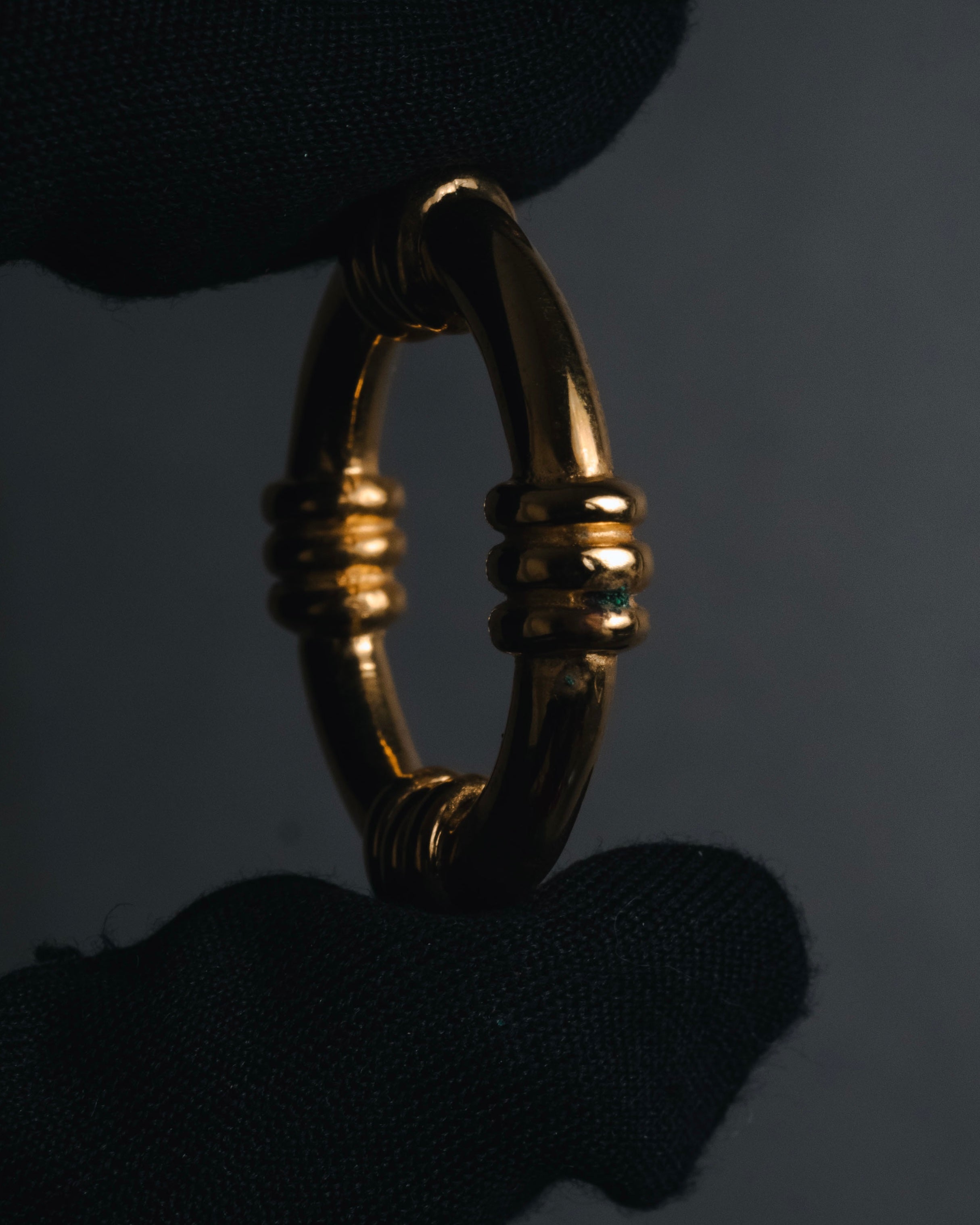 "HERMES" 80’s-90’s equestrian-threaded scarf ring