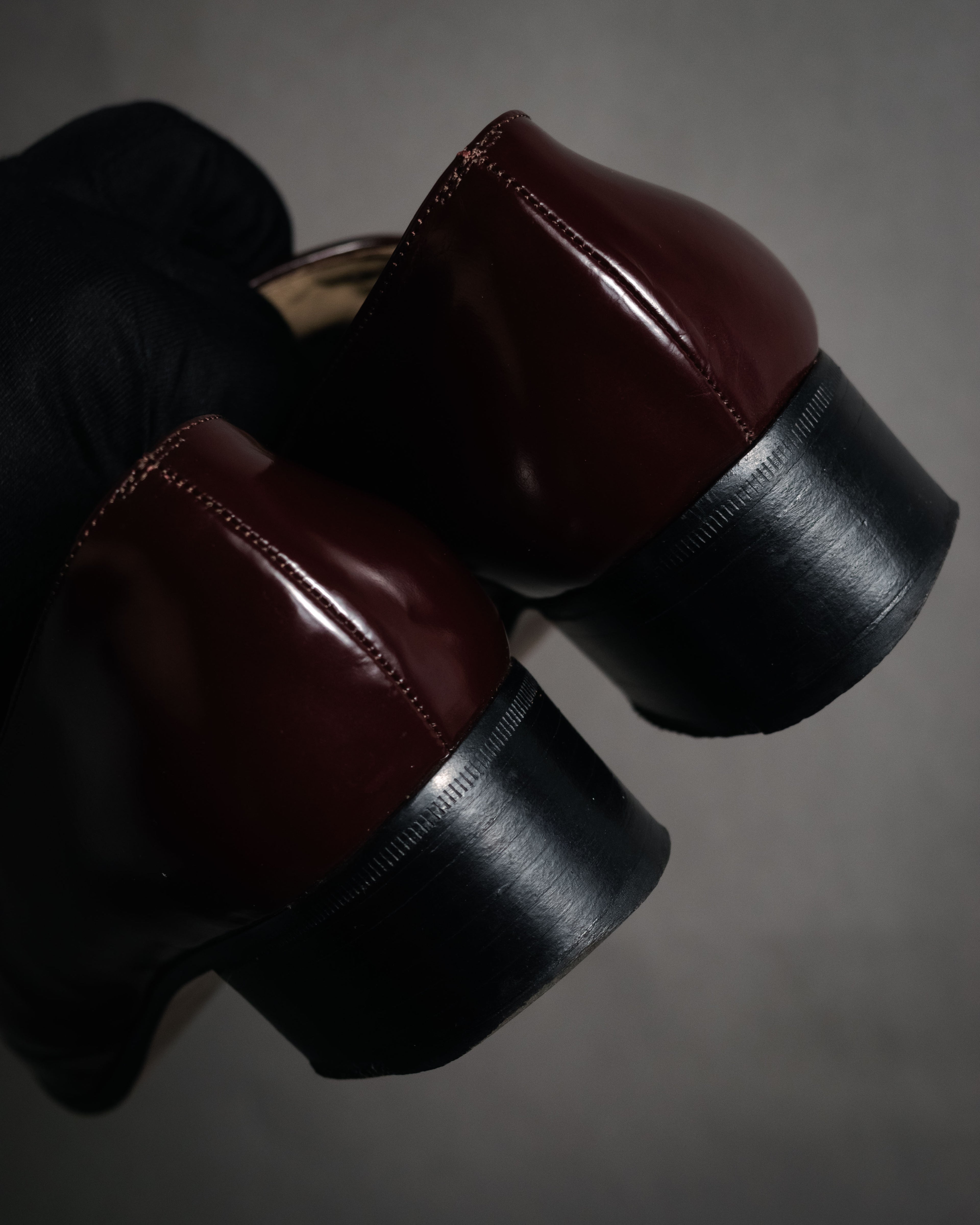 "GUCCI" 90’s-00’s Horsebit haircalf panel loafers