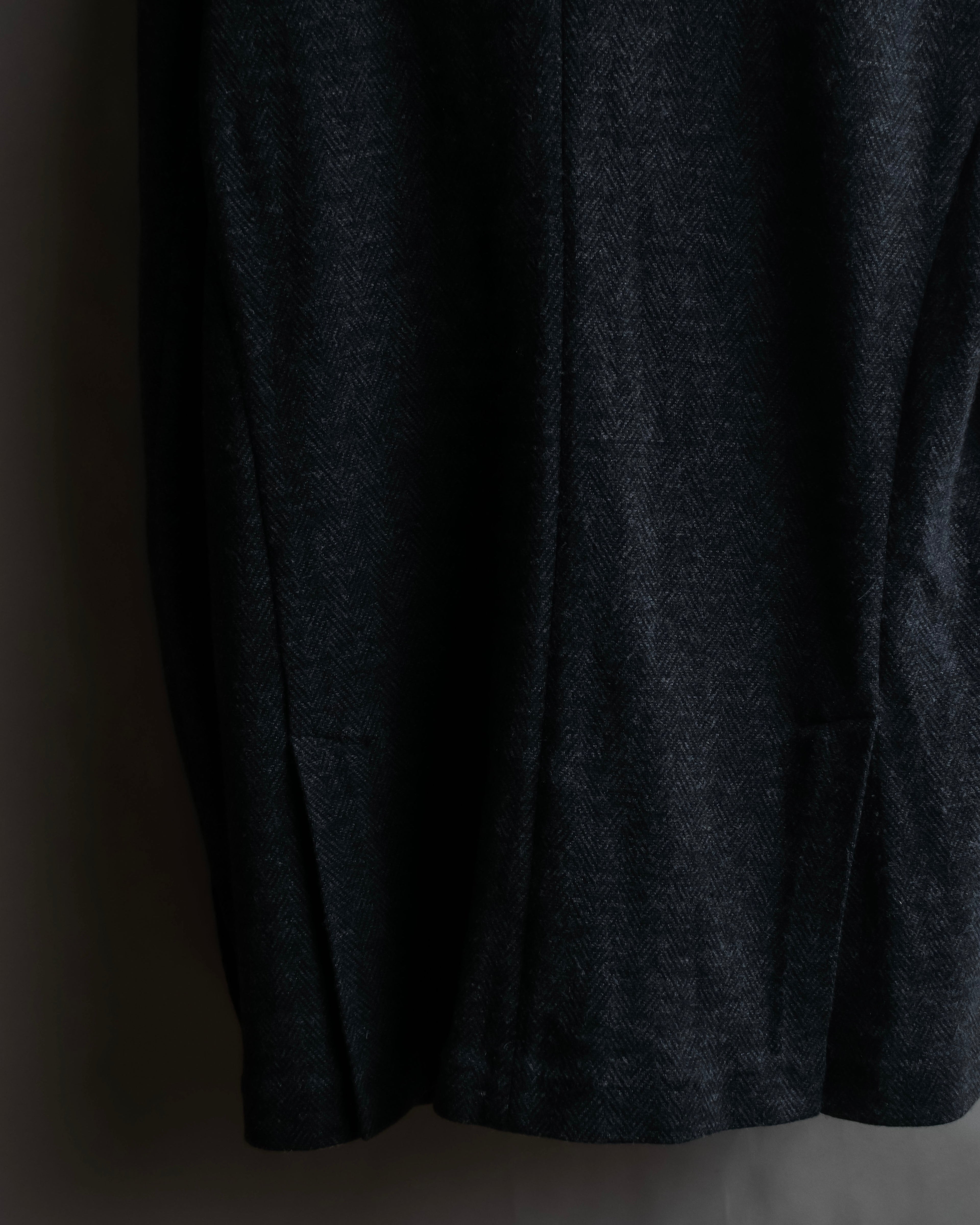 "POLO Ralph Lauren" Herringbone weave charcoal gray tailored jacket