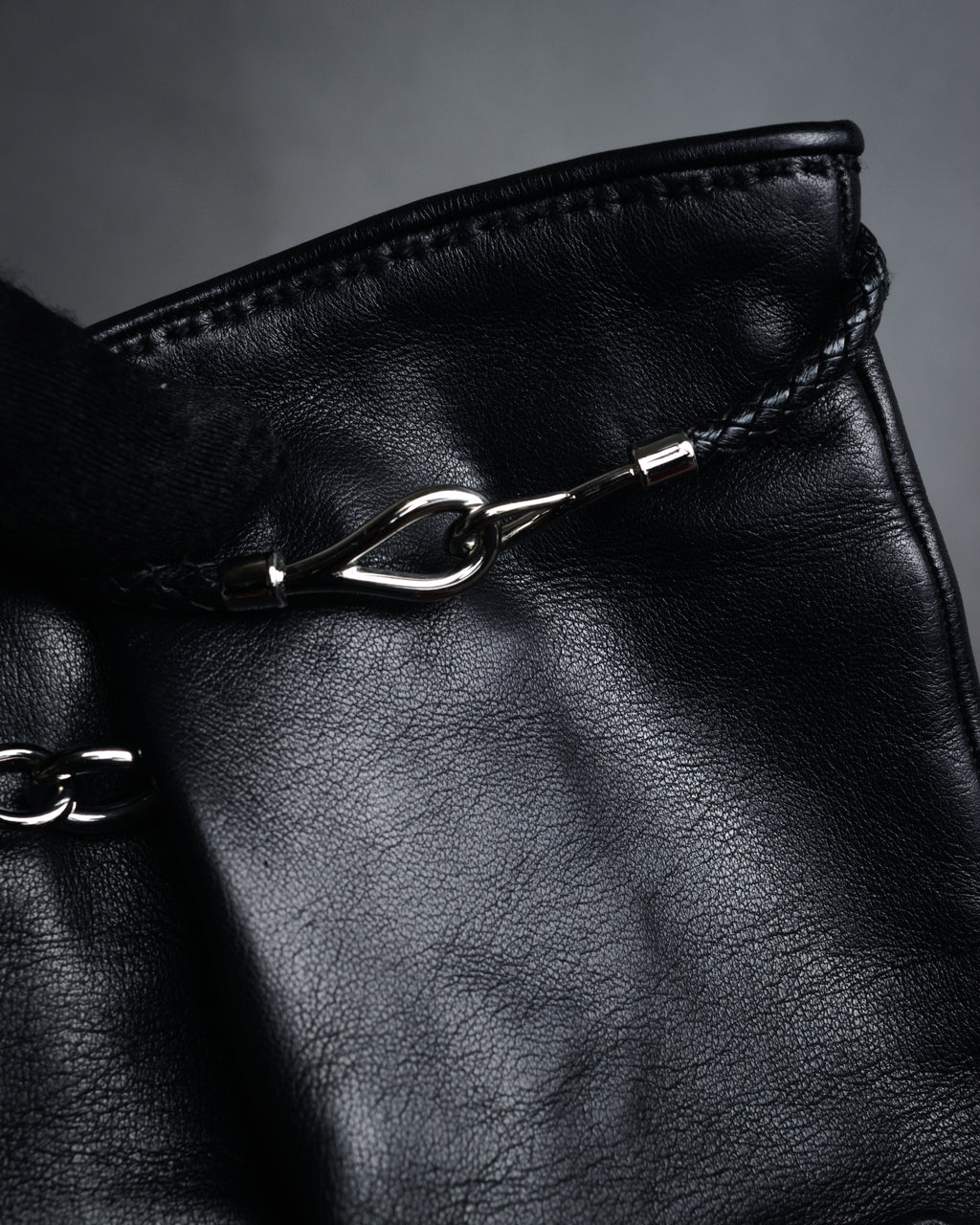 “HERMES” 2000’s Jumbo hook leather gloves