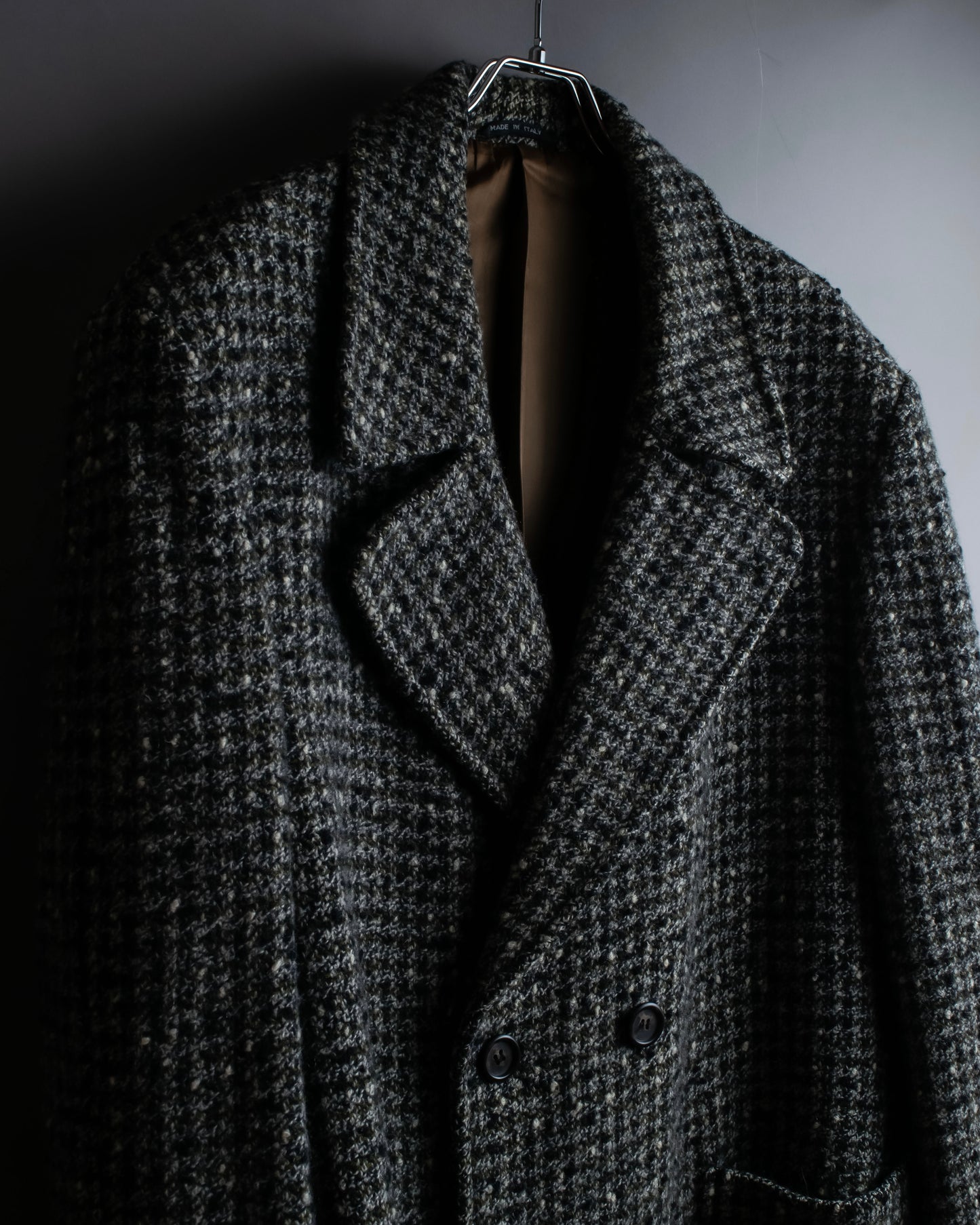 "Vintage houndstooth oversized tweed chester coat"