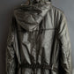 "FENDI JEANS" Hood design belted gradation color long nylon down coat