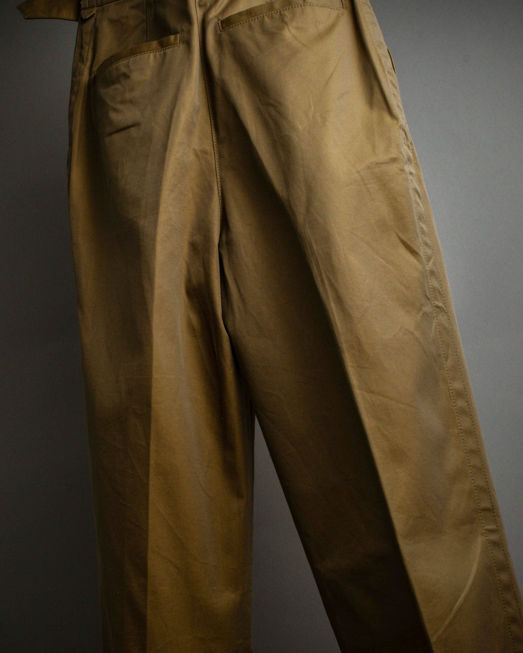 "Acne Studios" Belted design cotton twill high-waisted pants