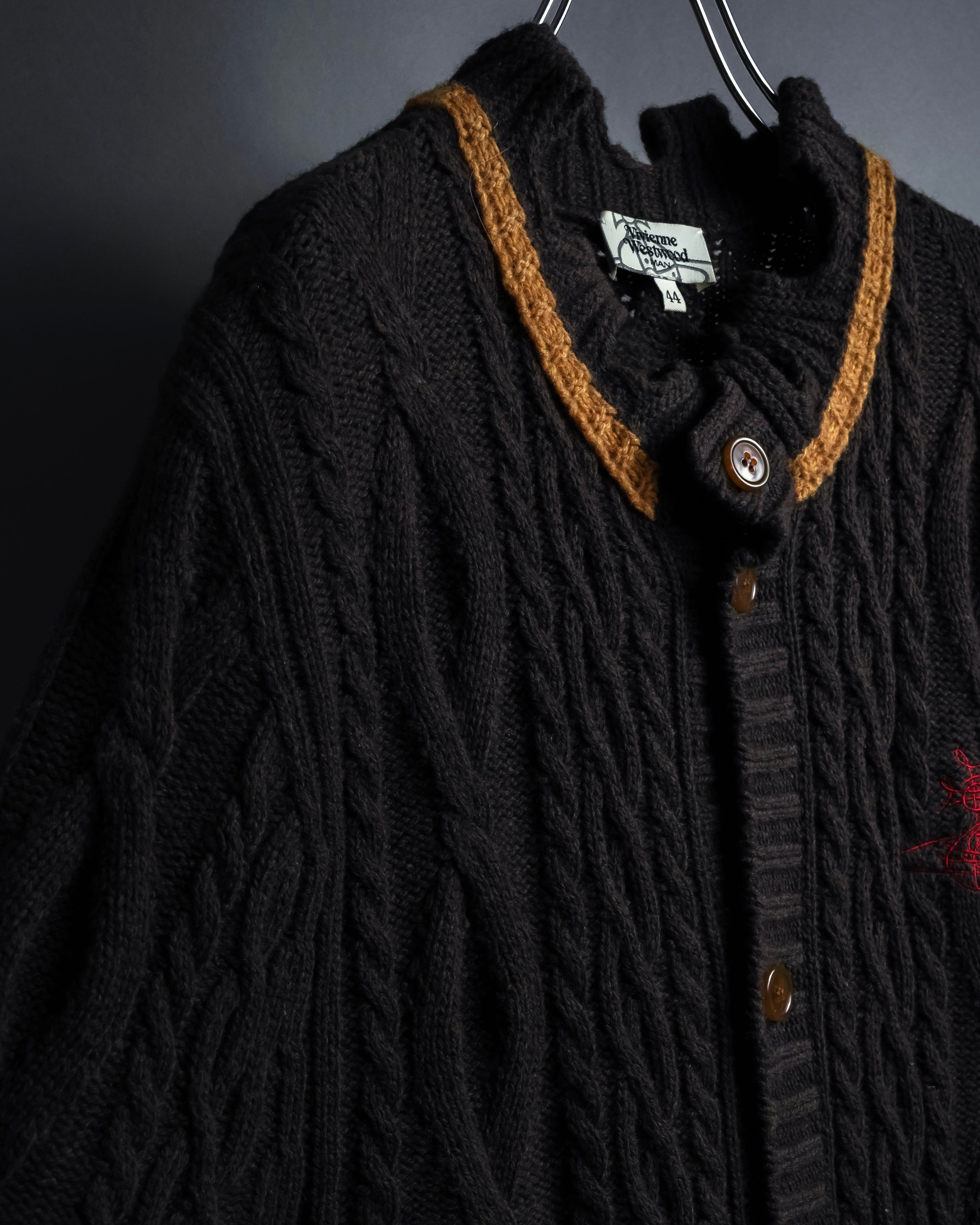 "Vivienne Westwood" Orb logo engraved cable knit cardigan