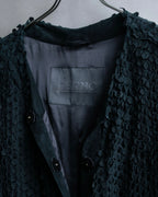 "HERNO" Laser cutwork design structured black dress