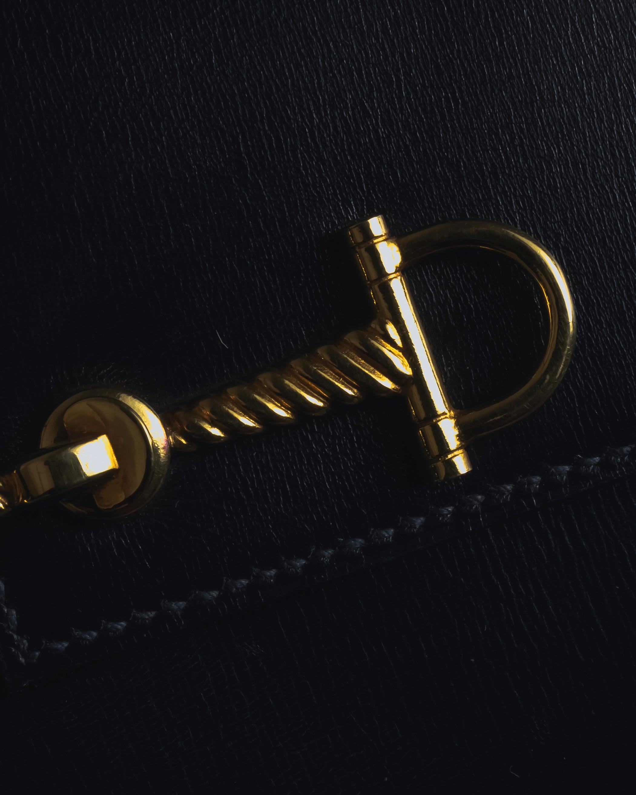 -SPECIAL- "HERMES" 60’s early sandrine box dark blue calf bit bag