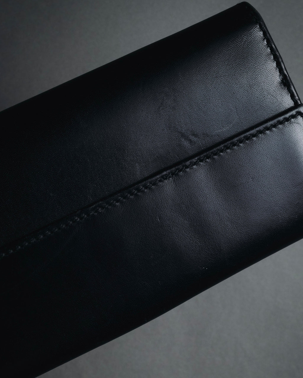 "GUCCI" Mid 00’s wood-lock leather long wallet