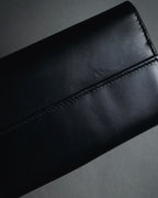 "GUCCI" Mid 00’s wood-lock leather long wallet