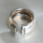 "CHANEL" Beautiful curves engraved logo silver ring