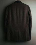 -SPECIAL- "Maison Martin Margiela" 00's Check shawl collar smoking jacket with satin contrast