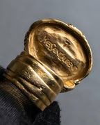 "YVES SAINT LAURENT" Treasure box style turquoise artillery ring