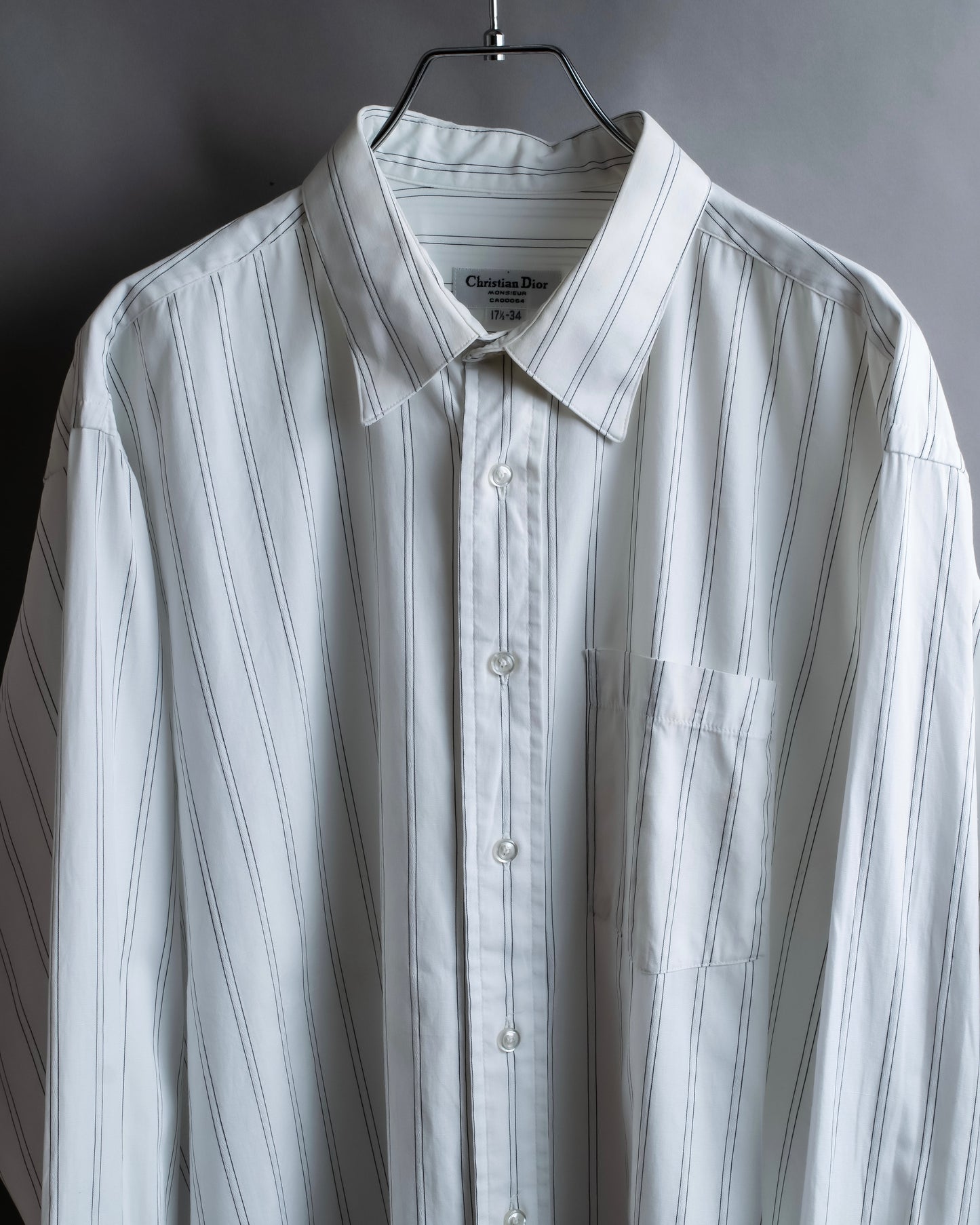 "Christian Dior" Double stripe pattern oversized shirt