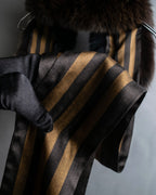 "FENDI" Two-tone striped fur docking stole