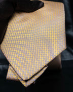 “HERMES” Double line patterned silk tie
