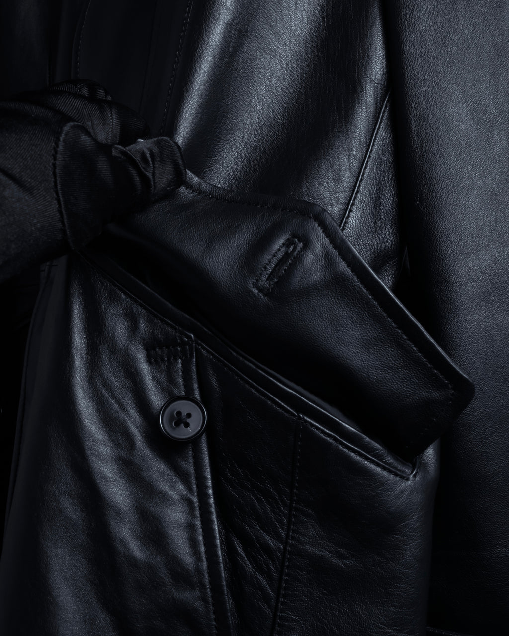 "DURBAN" Double zipper sheepskin leather coat