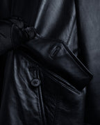 "DURBAN" Double zipper sheepskin leather coat