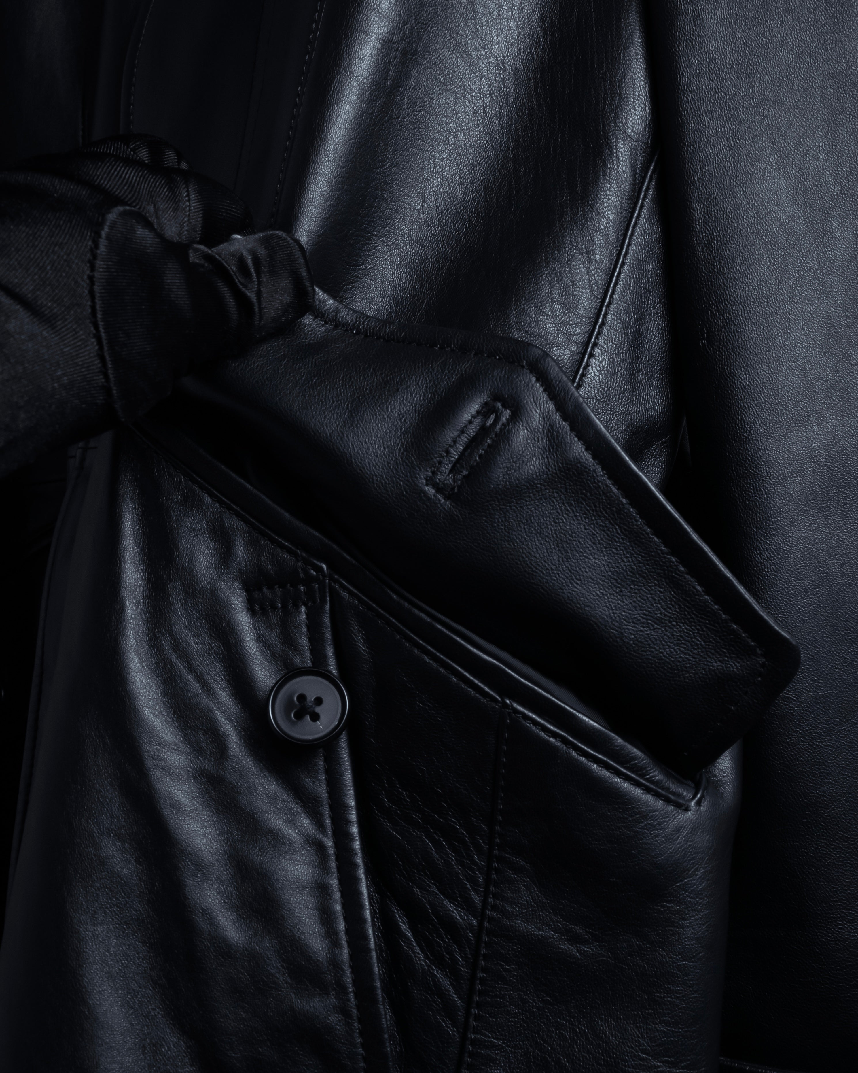 "DURBAN" Double zipper sheepskin leather coat