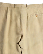VINTAGE/ Linen Tasted 2 Tuck Trousers Light Beige