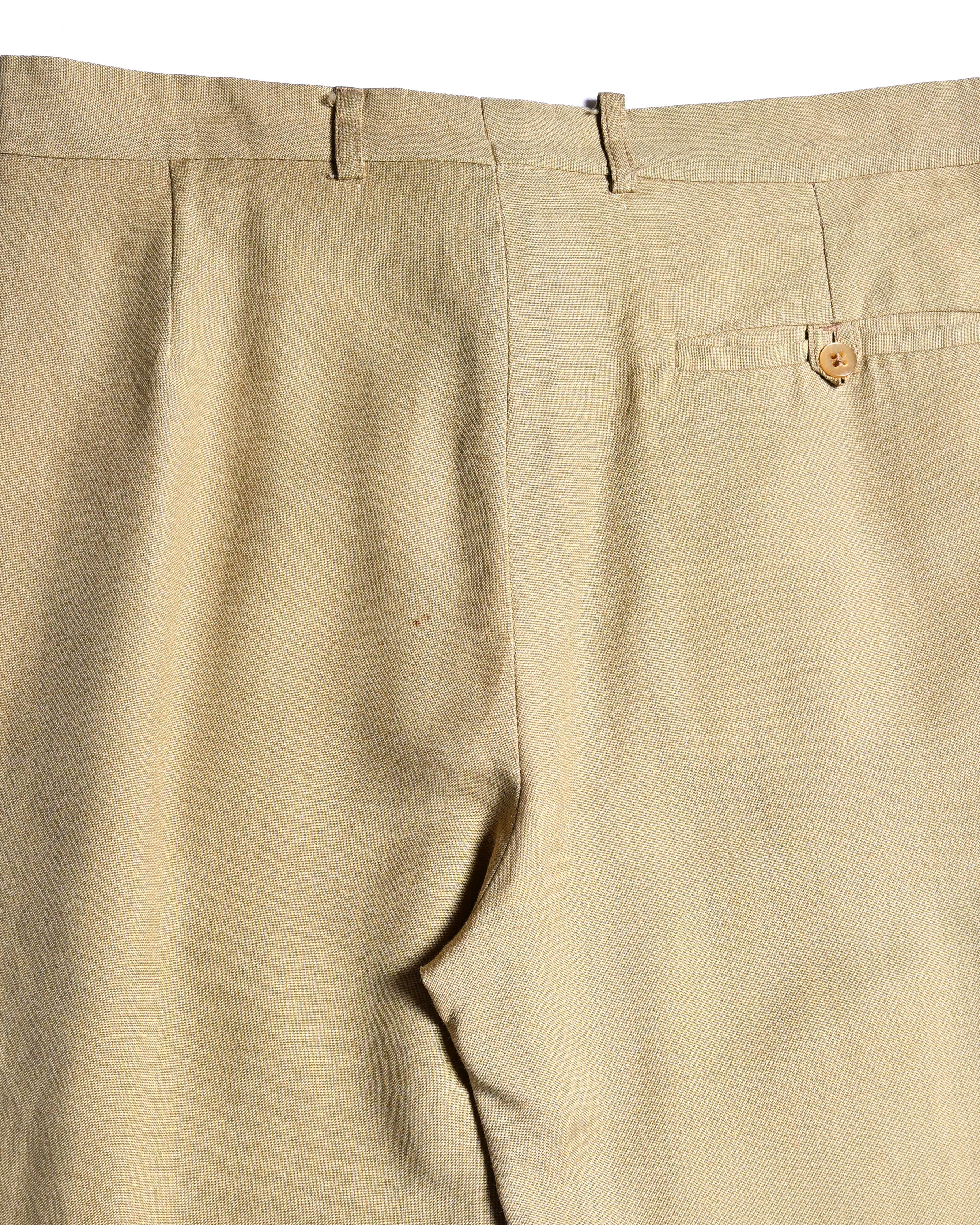 VINTAGE/ Linen Tasted 2 Tuck Trousers Light Beige