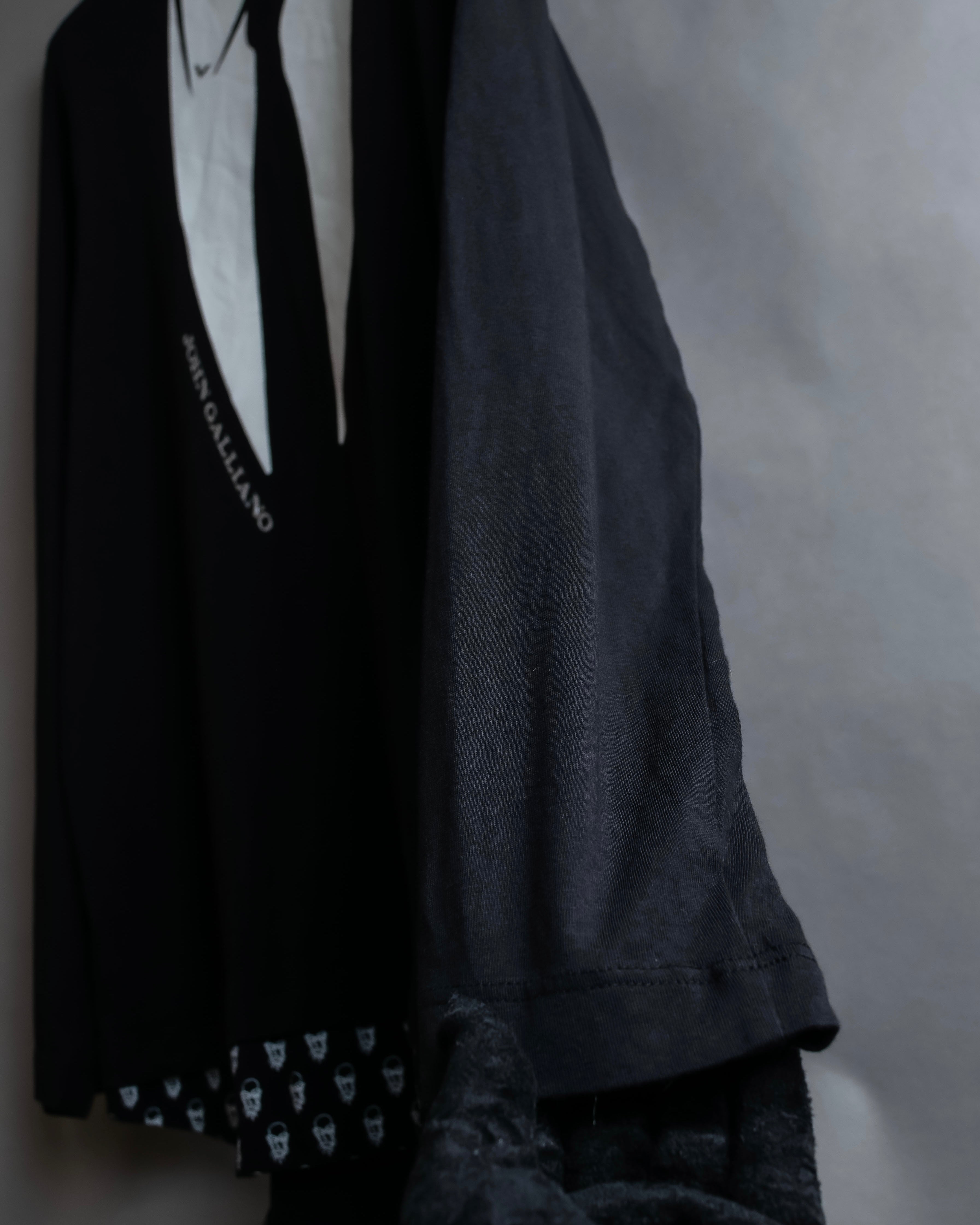 "John Galliano" Tie motif trompe l'oeil design pullover