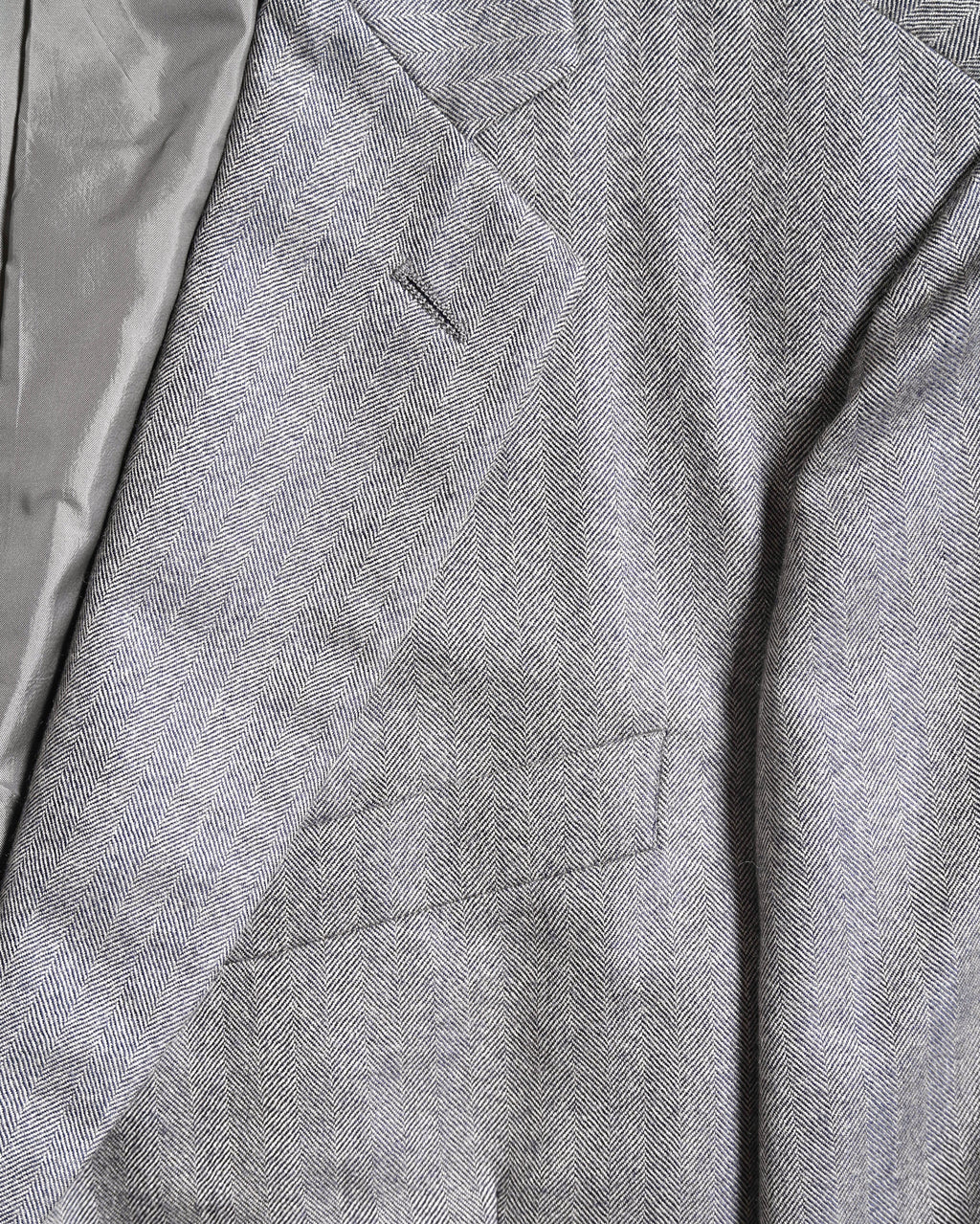 GIORGIO ARMANI/ Pure Cashmere Herringbone Oversized Tailored Jacket Gray