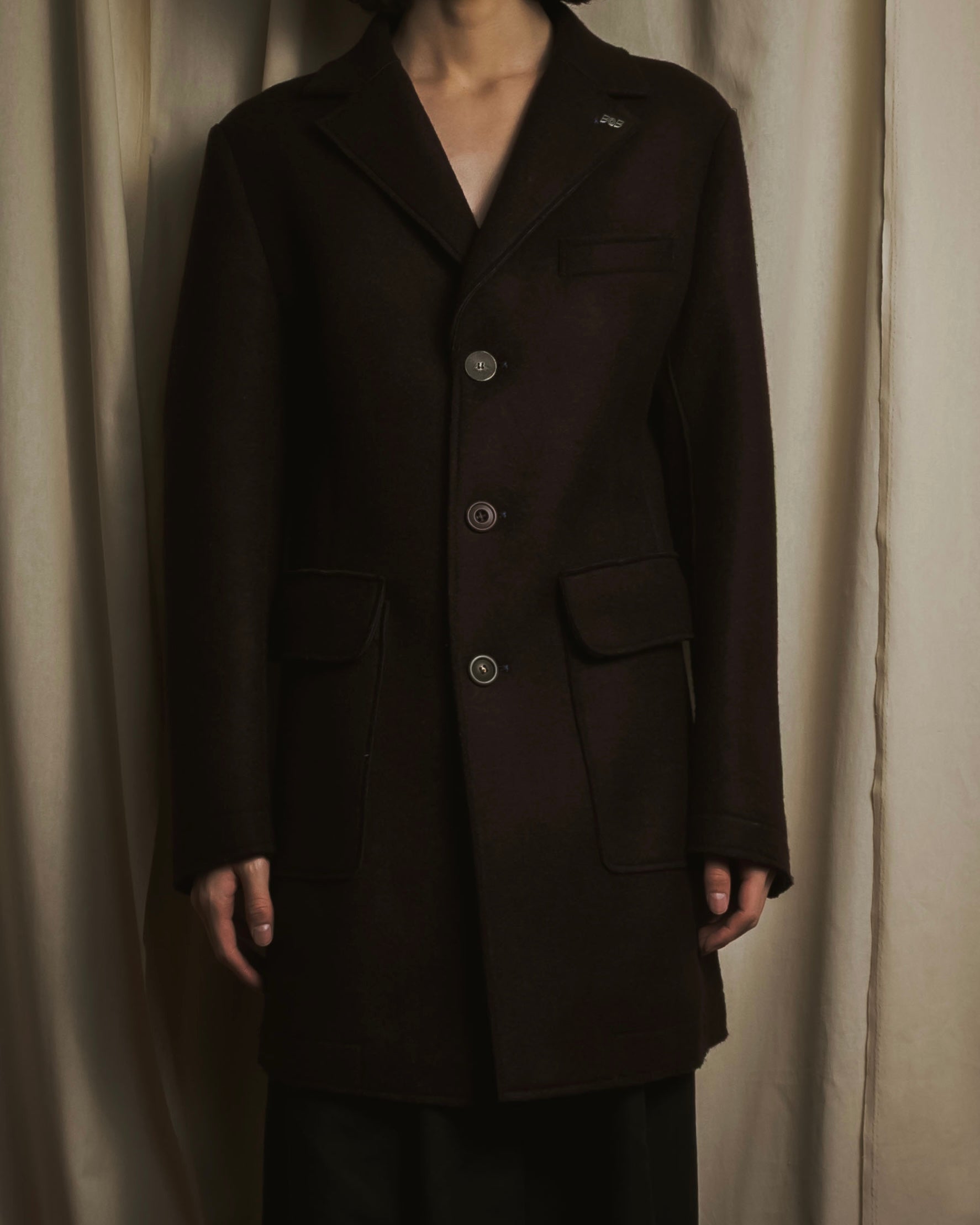 "BOB" Brushed wool single-breasted coat