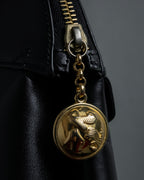 "Salvatore Ferragamo" 90's Animal motif studs design leather bag