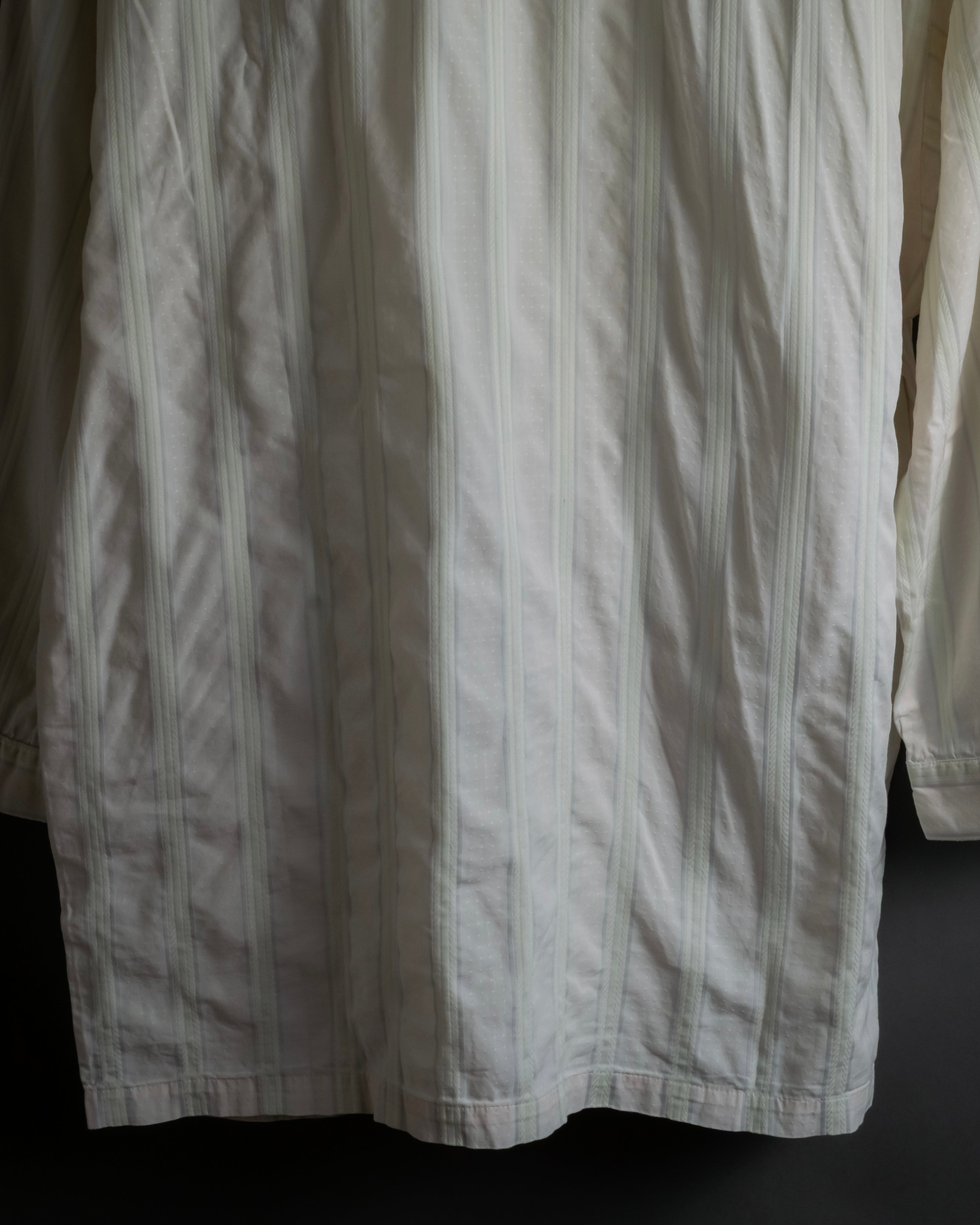"CELINE" 80’s-90’s Pastel dobby striped pajama shirt