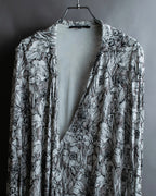 "GUCCI" Monotone floral print wrap dress