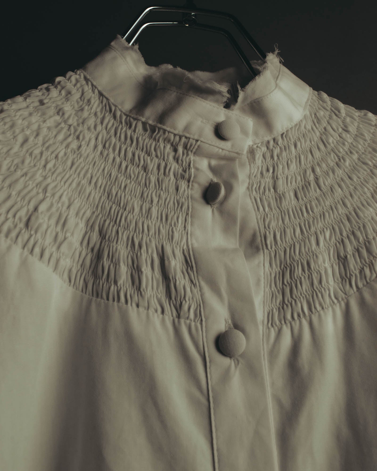 "Véronique Branquinho" 90's-00's Delicately smocked cotton blouse