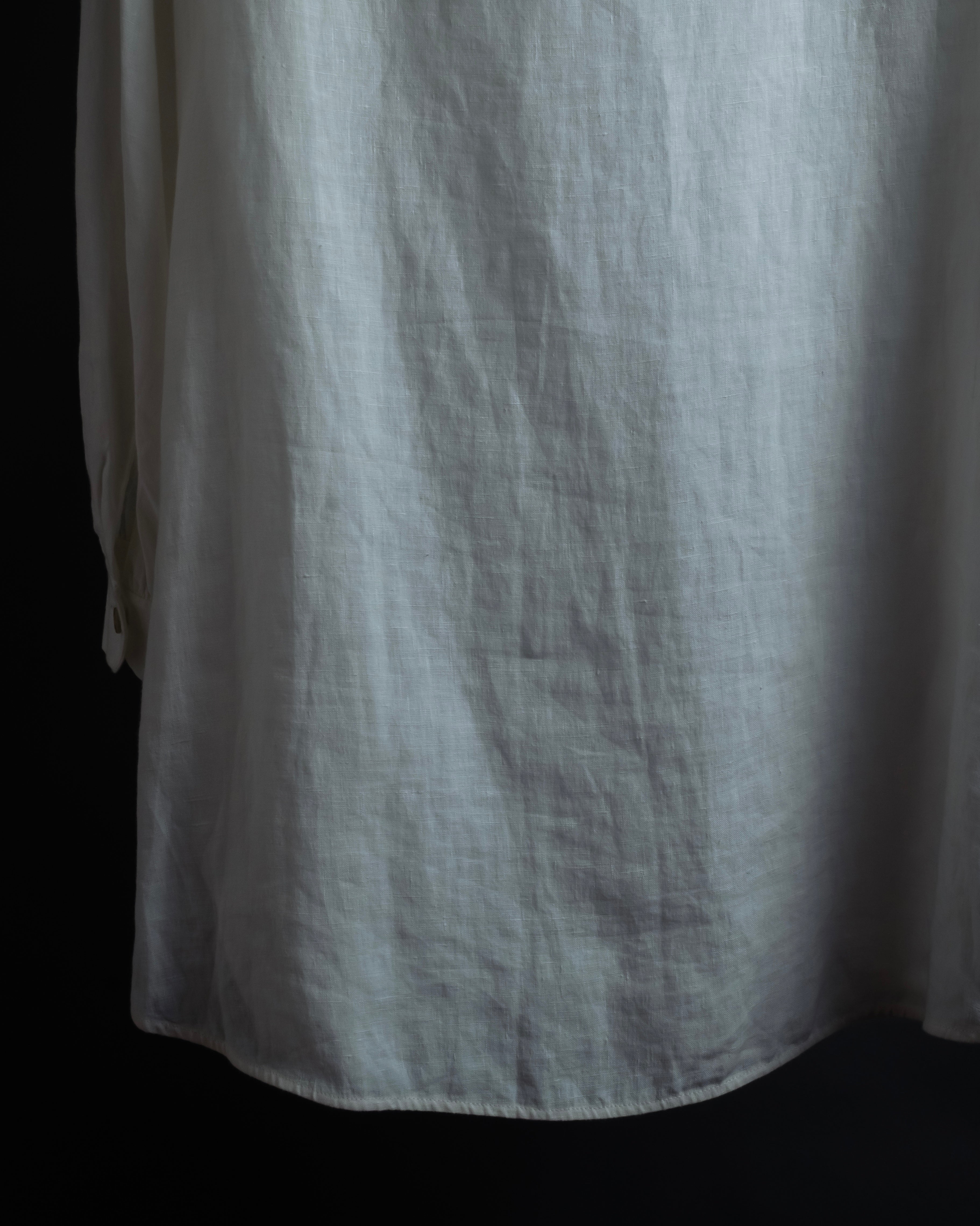 "GUCCI" Michele period ruffle round collar linen pullover shirt