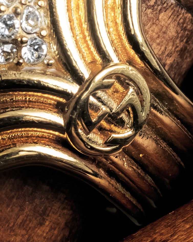 "GUCCI" Interlocking G rhinestone design dome-shaped ring