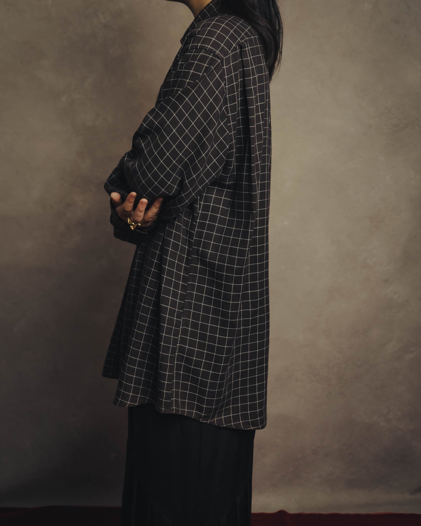 -SPECIAL- “HERMES” 90’s-00’s Windowpane checked sellier button shirt