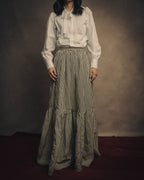 -SPECIAL- “Christian Dior” 2021 cruise striped linen silk tiered skirt