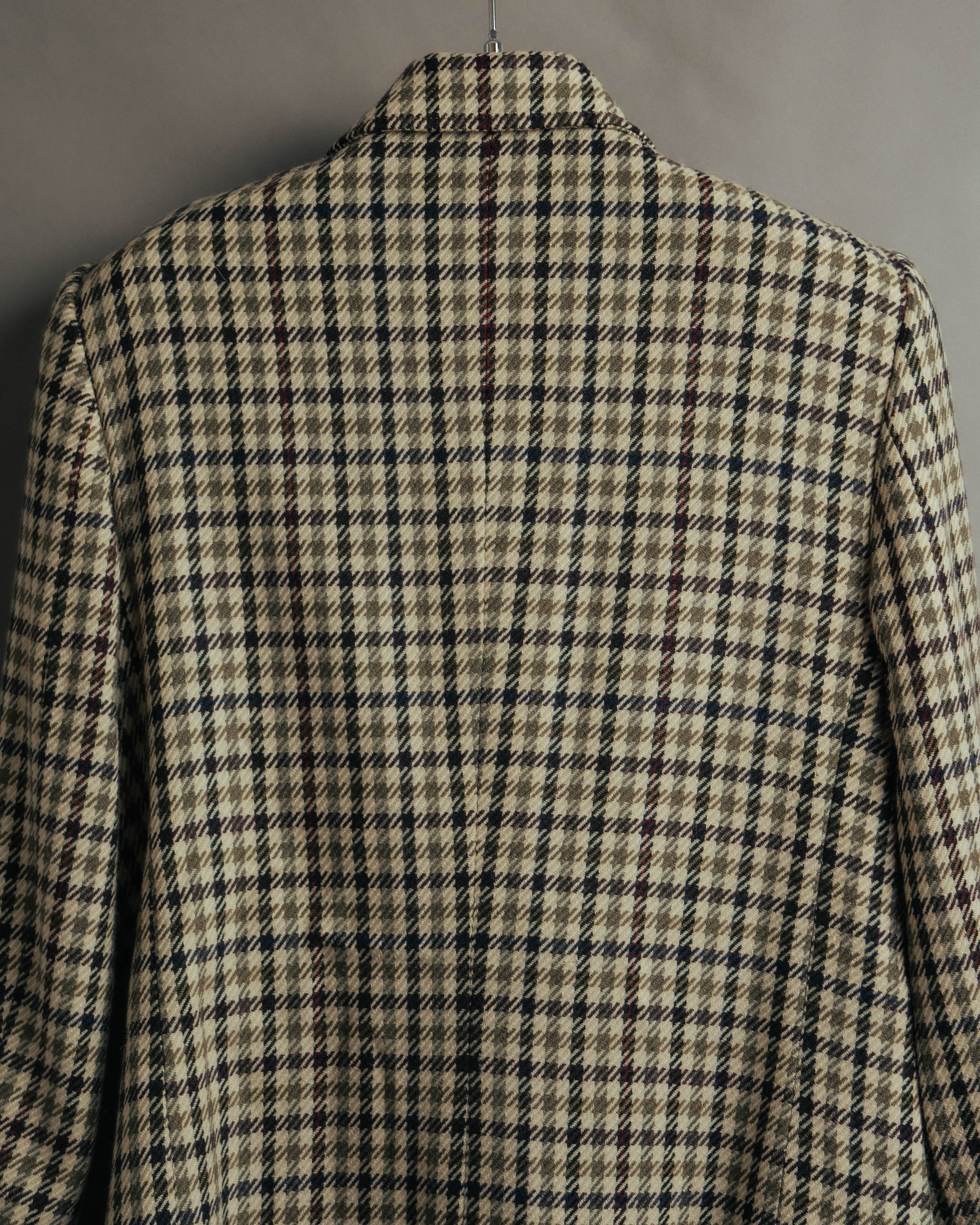 "GUCCI" 80's-early 90's Checked wool cashmere double-breasted jacket