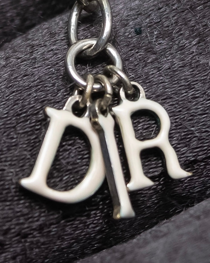 "DIOR" Logo motif combination silver necklace