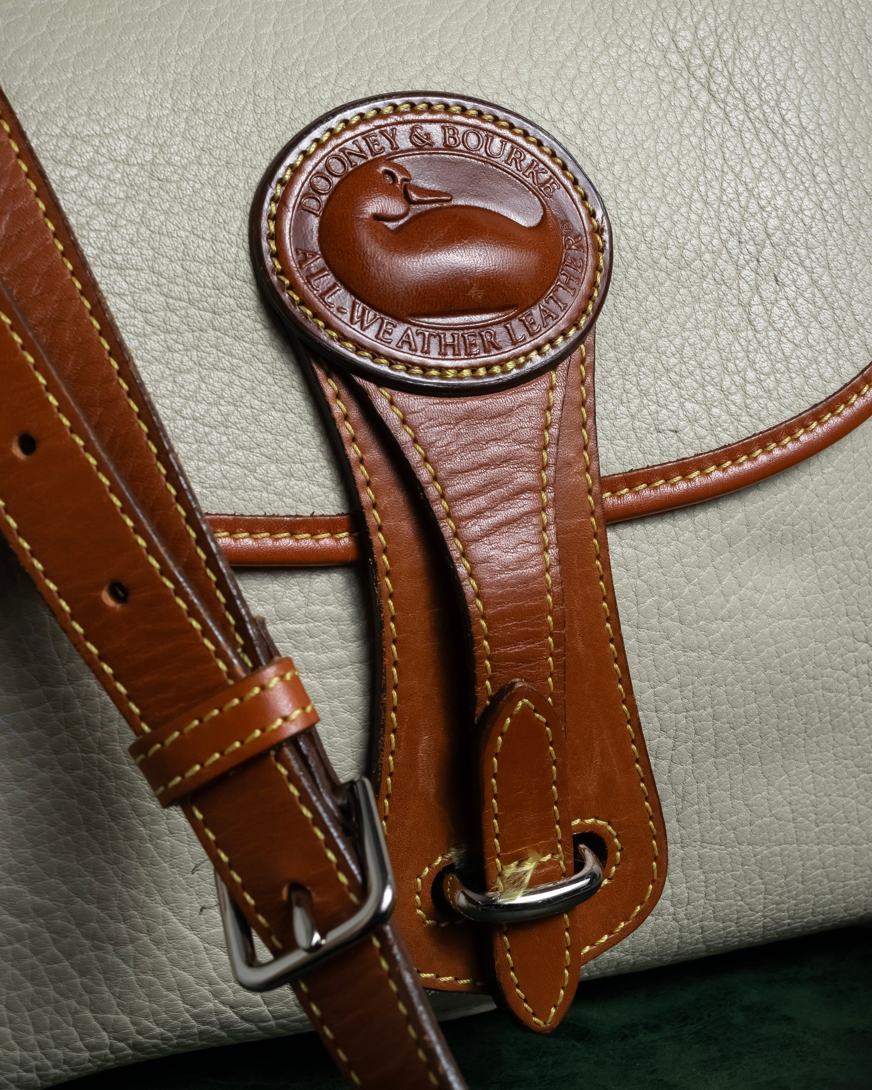 "Dooney & Bourke" Patch front design Two-tone leather shoulder bag