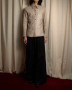 "ISAMU KATAYAMA" Dart-shaped deer leather shirt jacket