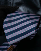 "HERMES" Pink accent regimental tie