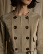 "LOUIS VUITTON" 00's Marc Jacobs period double-breasted suede coat