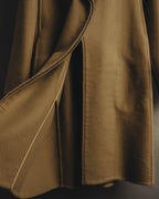 “GUCCI” 00’s-10’s Cashmere-blend leather-trimmed belted long coat