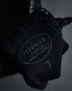 “HERMES” 2000’s Jumbo hook leather gloves
