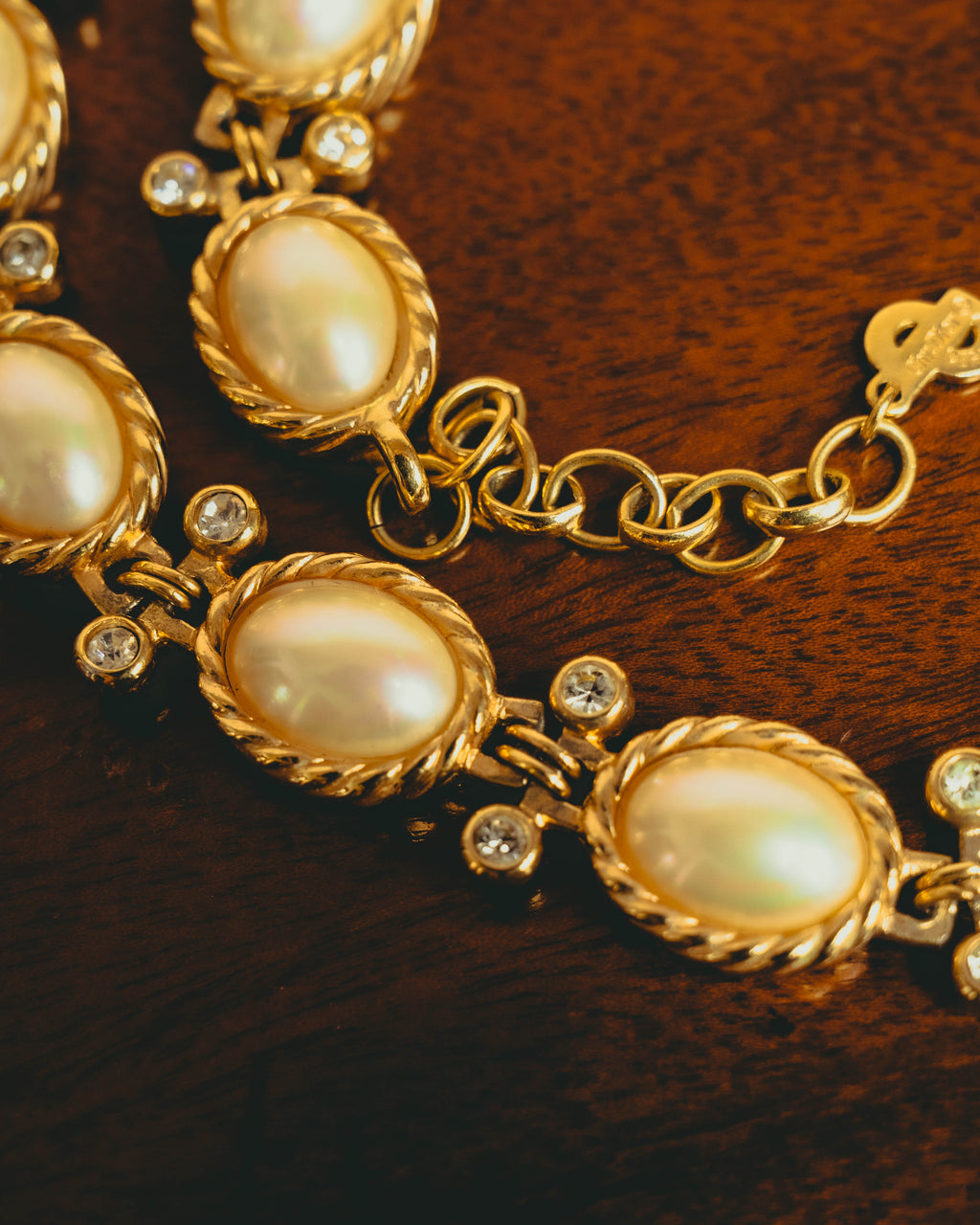 -SPECIAL- “Christian Dior” 70’s-80’s Faux pearl crystal statement necklace