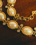 -SPECIAL- “Christian Dior” 70’s-80’s Faux pearl crystal statement necklace