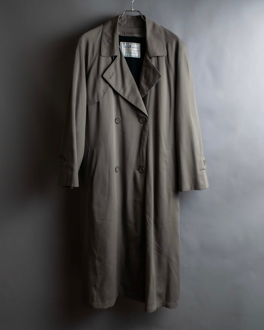 "Vintage matte texture long trench coat"