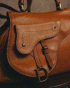 -SPECIAL- “Christian Dior” 2006-2007 Gaucho saddle leather two-way satchel