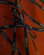 "HERMES" Logo engraved ribbon design scarf